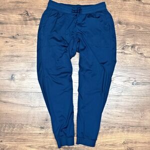 Burlebo Performance Joggers Mens Medium‎ Blue Athleisure Drawstring Crossfit Gym